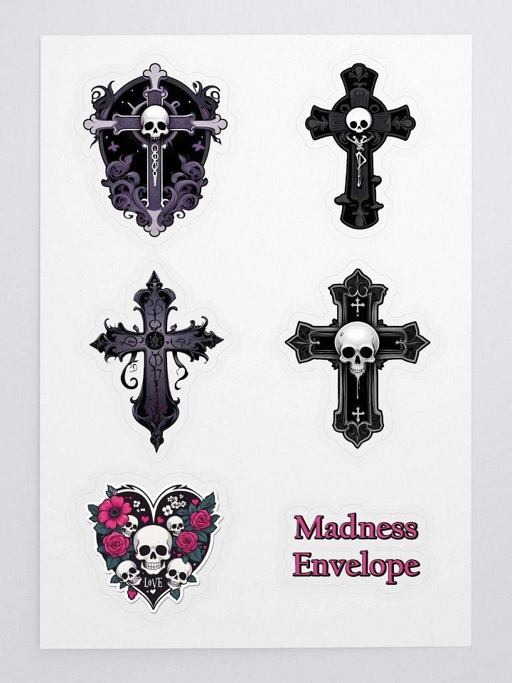 Dark Gothic Cross Sticker Set - Collector's Sticker Pack product image (1)
