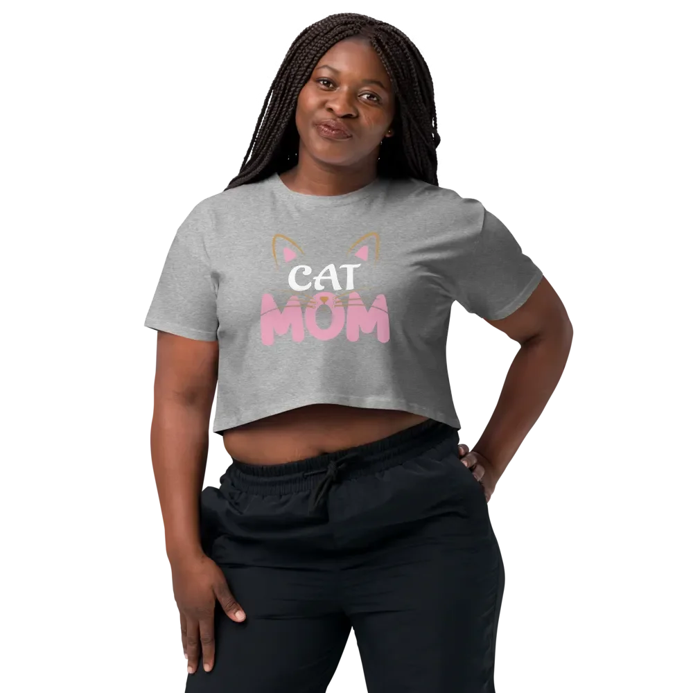Whiskered Cat Mom Crop Top product image (2)