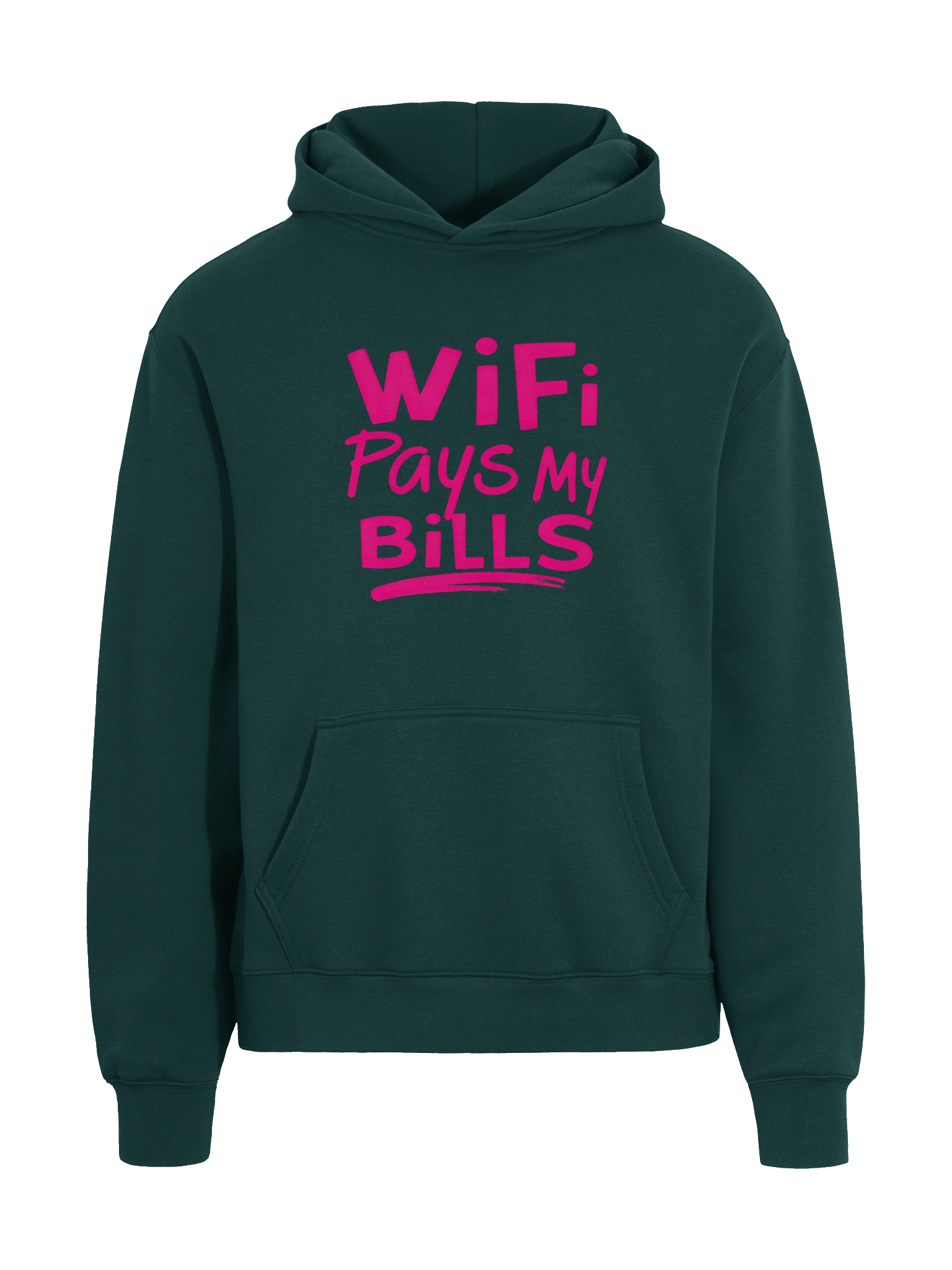 Oversized Unisex Hoodie – “Wi-Fi Pays My Bills” Graphic Streetwear Sweatshirt product image (9)