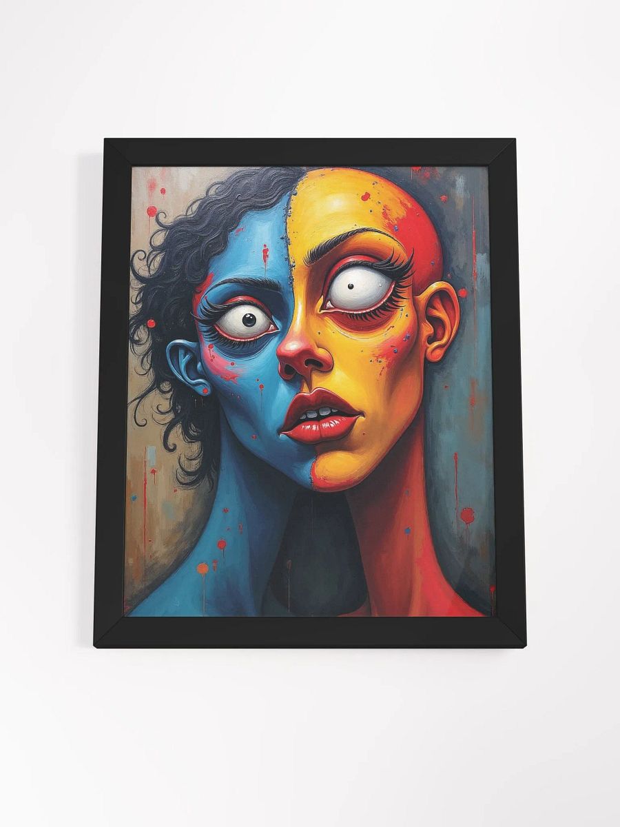 Surreal Split-Face Portrait Framed Print product image (19)
