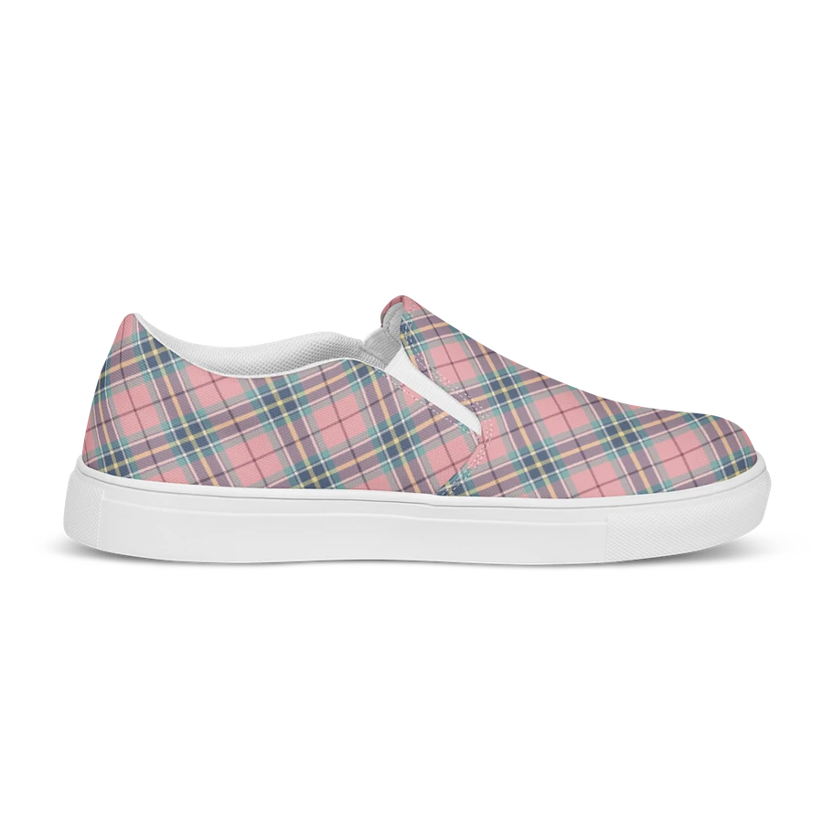 Pastel Pink, Mint Green, and Yellow Plaid Women's Slip-On Shoes product image (5)
