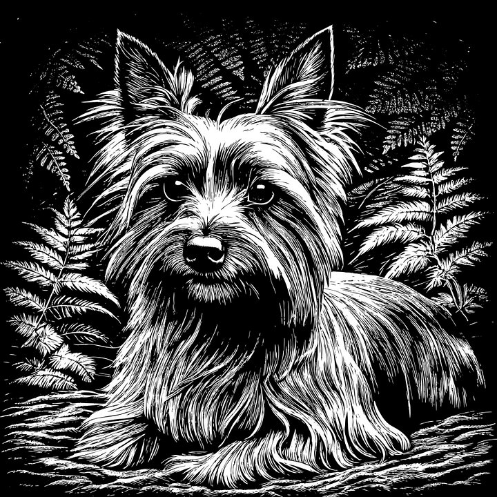Australian Terrier Pencil Sketch-24x24x300 product image (1)