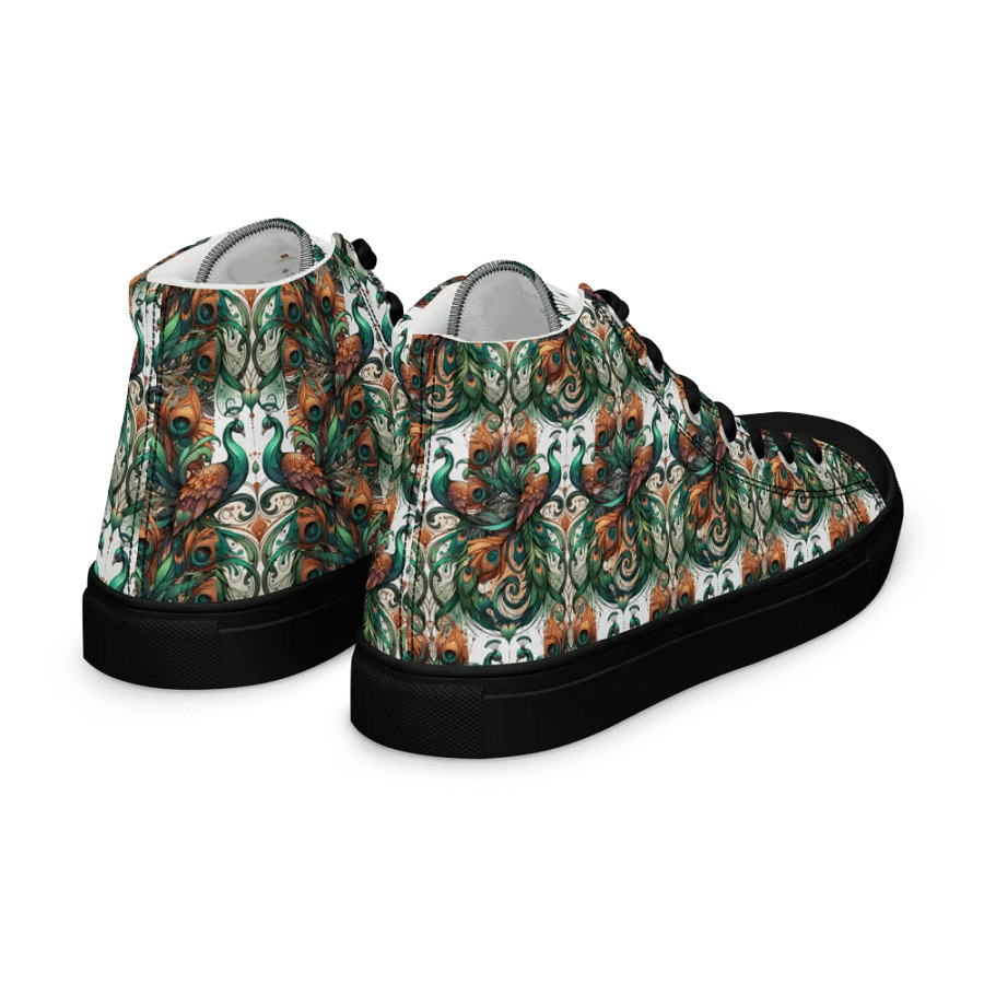 Peacock Feathers Women's High Top Canvas Shoes product image (10)