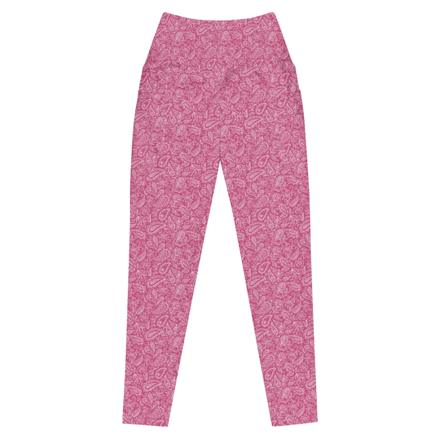 Dk Pink All-Over Print Leggings with Pockets product image (3)