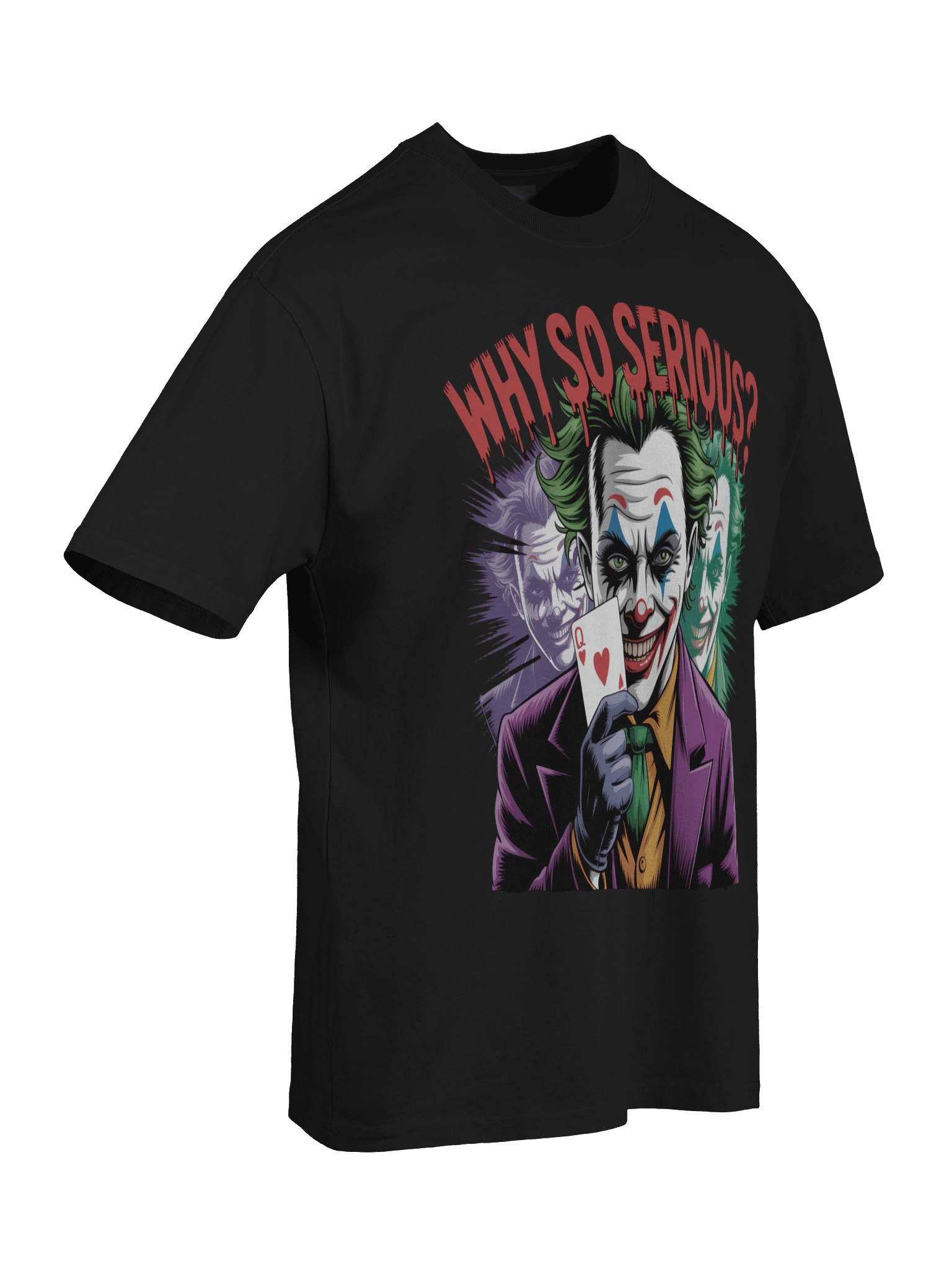 Joker 'Why So Serious?' Queen of Hearts Oversized Faded T-Shirt product image (8)