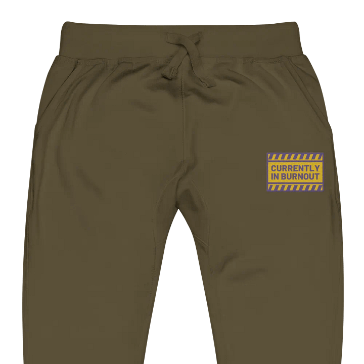 CURRENTLY IN BURNOUT (tulip design) embroidered fleece joggers product image (9)