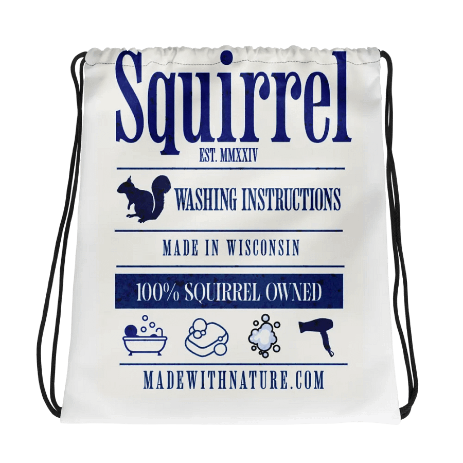 Squirrel washing instructions, Drawstring Bag product image (1)