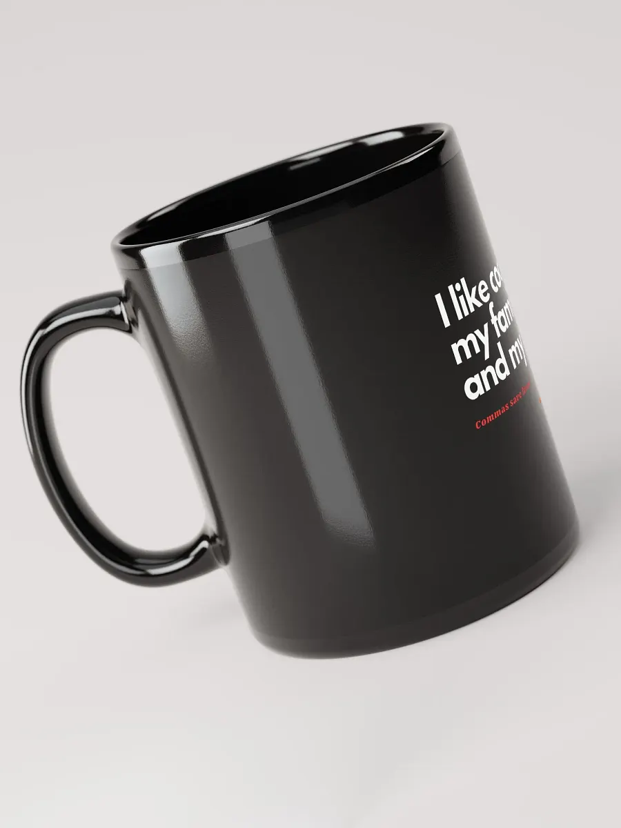 Commas Save Lives - black mug product image (4)