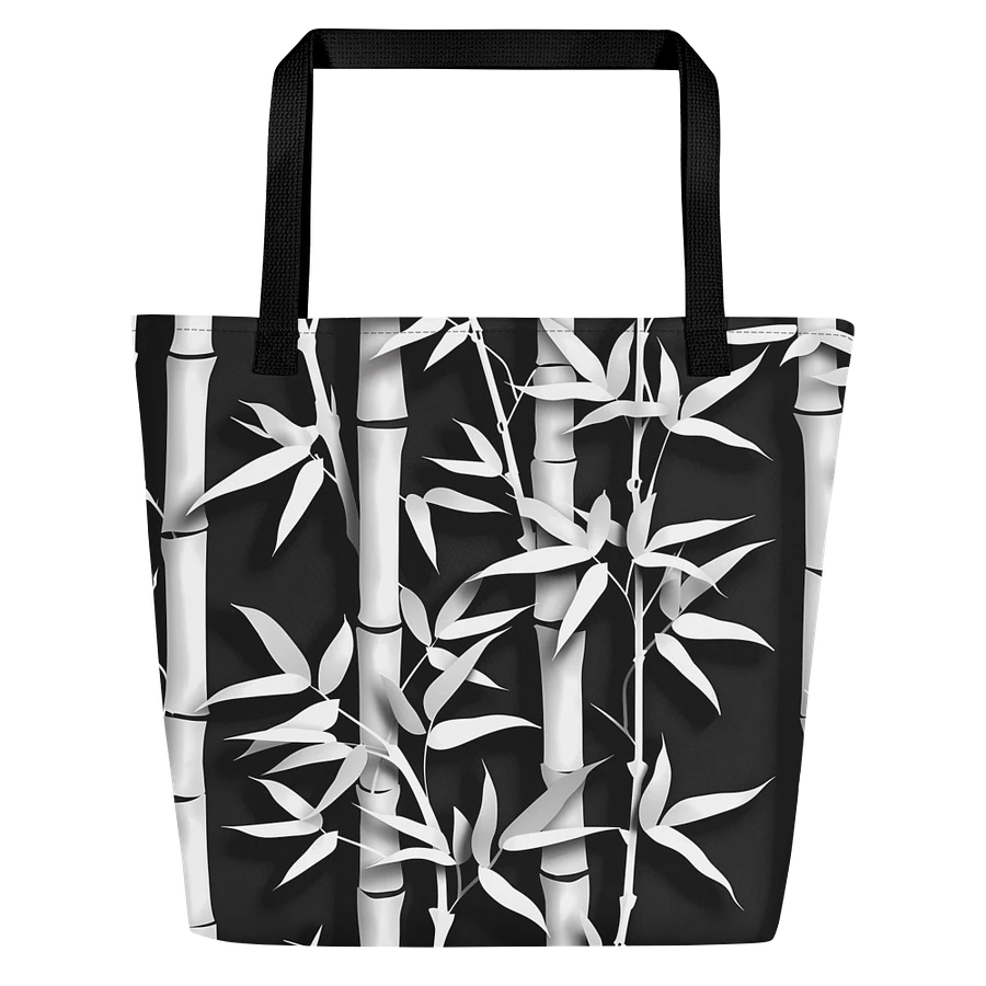 Tote Bag: Elegant Bamboo Chic Black and White Style product image (1)