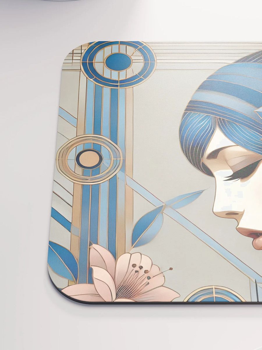 Art Deco Blue Floral Mouse Pad product image (6)
