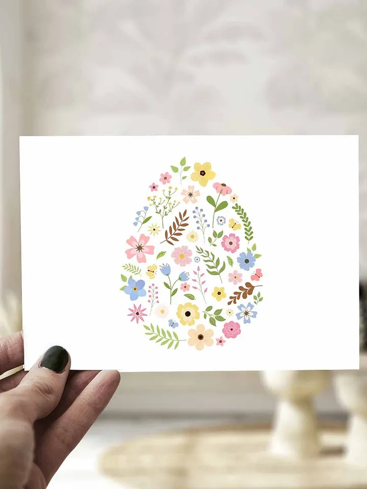 Minimalist Floral Egg Easter Card product image (1)