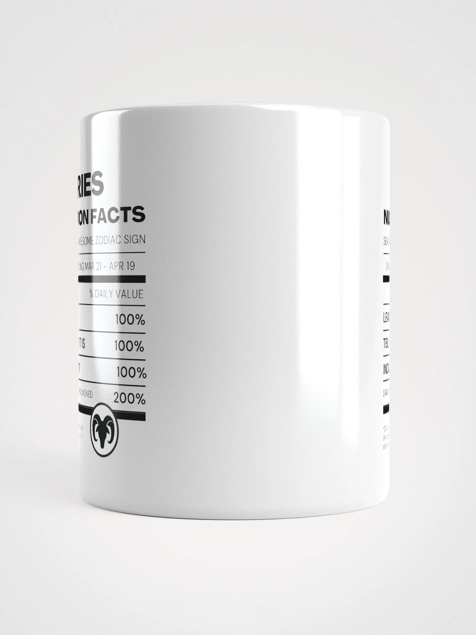 Aries Nutrition Facts Mug product image (6)