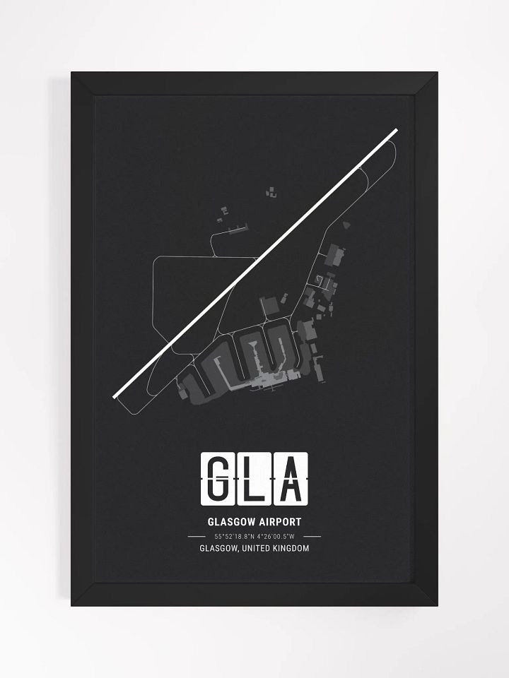 Framed Airport GLA Premium Map On Matt Paper product image (1)