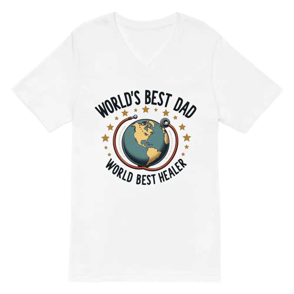 Globally Best Dad Healer V-Neck Tee product image (2)