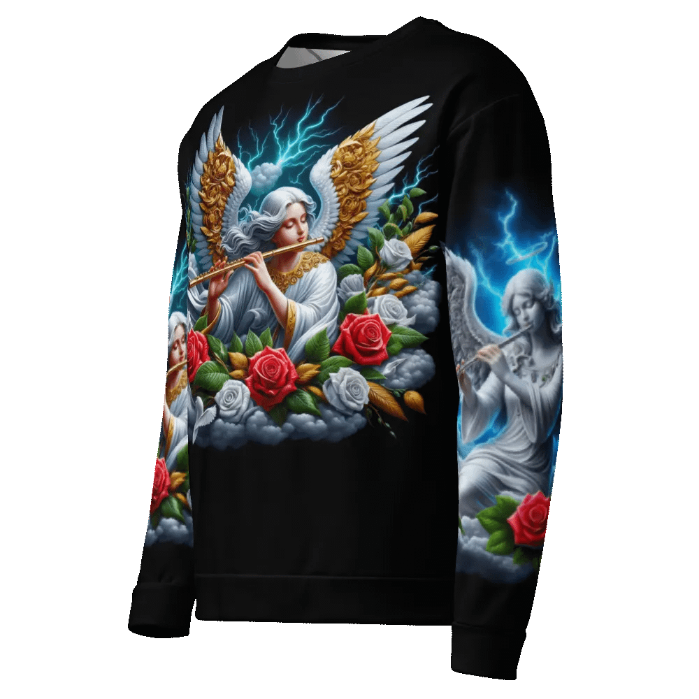 Angels making Music with a Flute - All-Over Unisex Sweatshirt #13 product image (7)