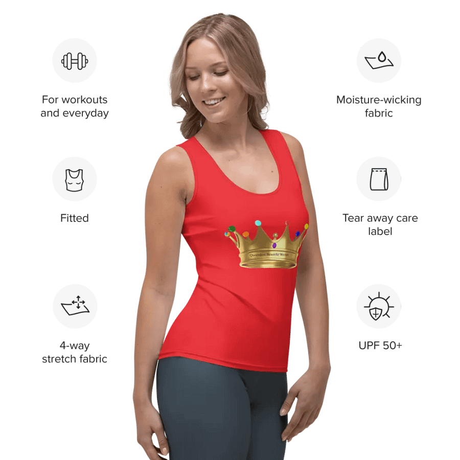 Queendom Beautiful Women Crown Tank Top/Red (TM) product image (6)
