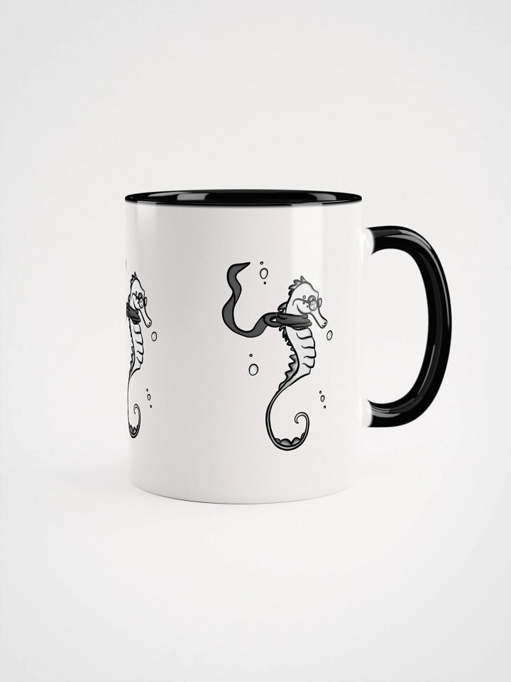 Whimsical Nerdy Seahorse Contrast Color Ceramic Mug product image (2)