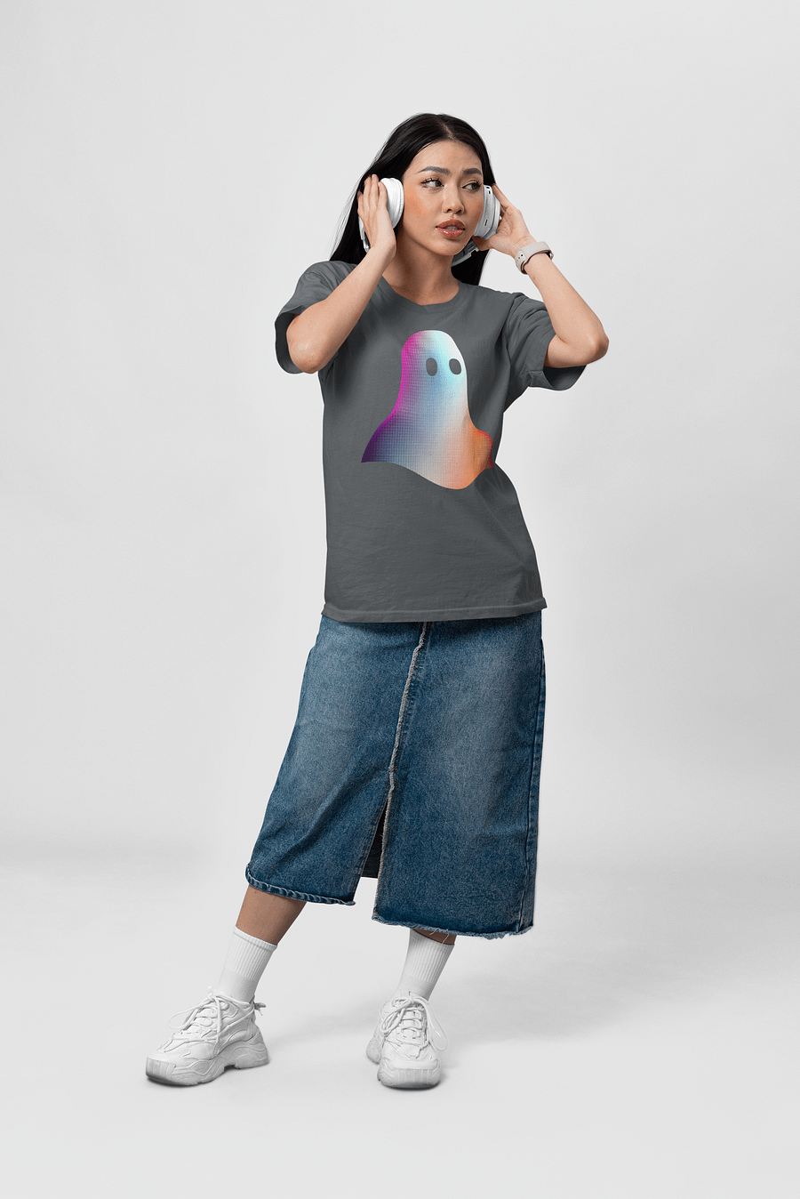 Halloween Minimal Modern Vaporwave Ghost Shirt product image (2)