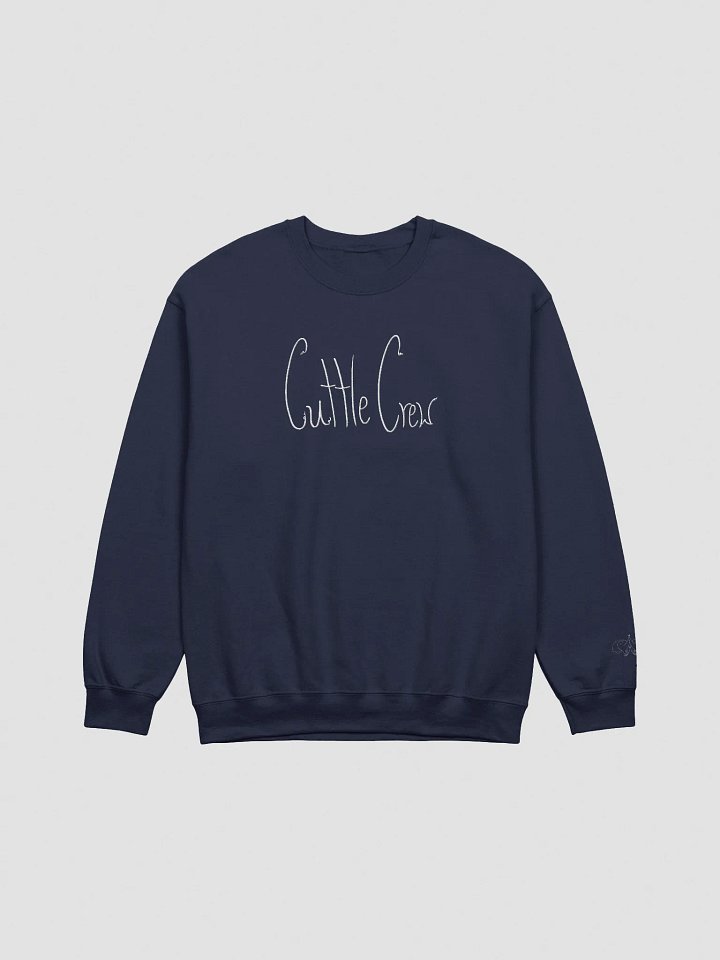 Cuttle Crew text- Embroidered Crewneck Sweatshirt - white outline product image (2)