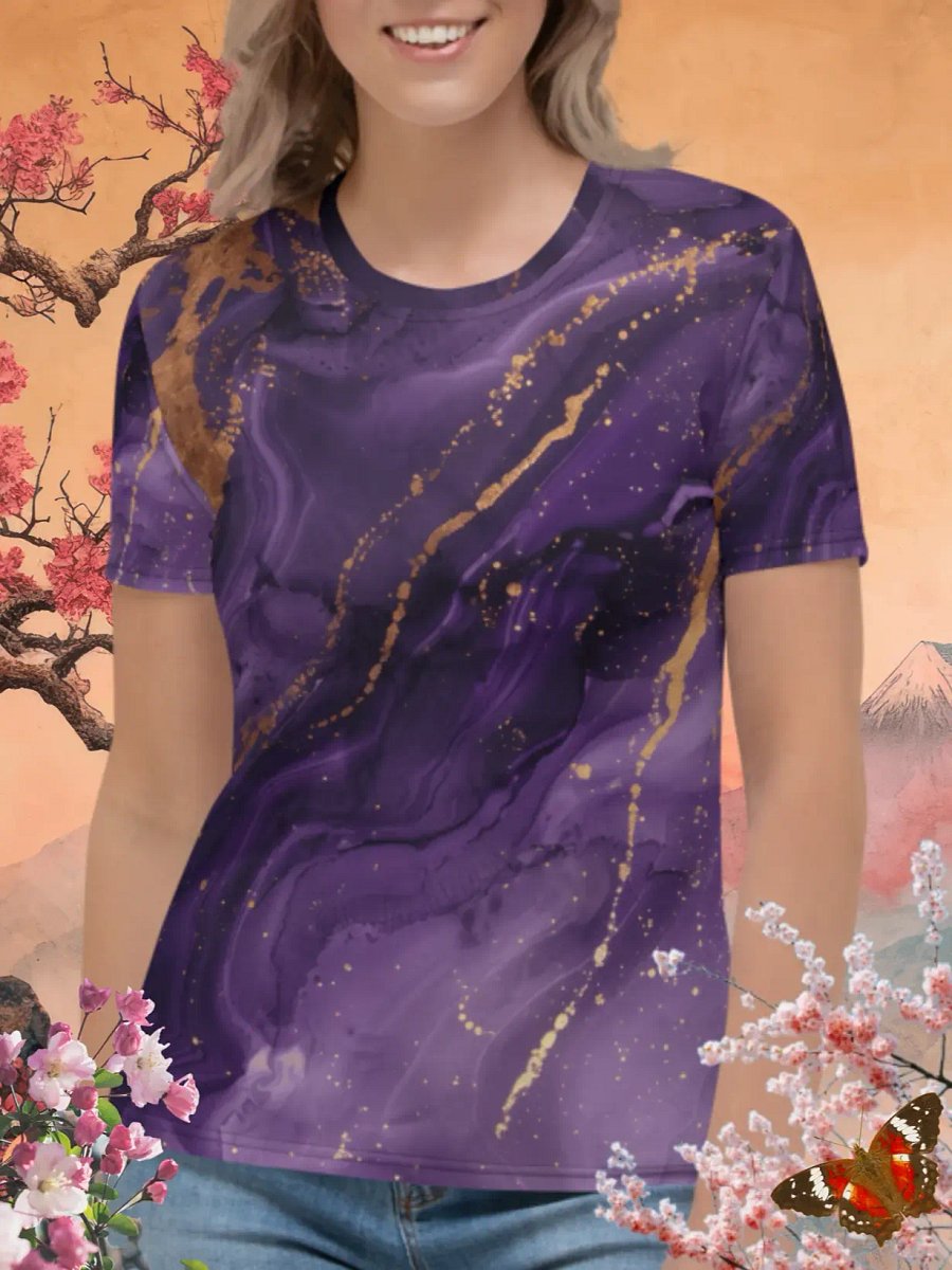 Lavender Marble Print T-Shirt product image (1)