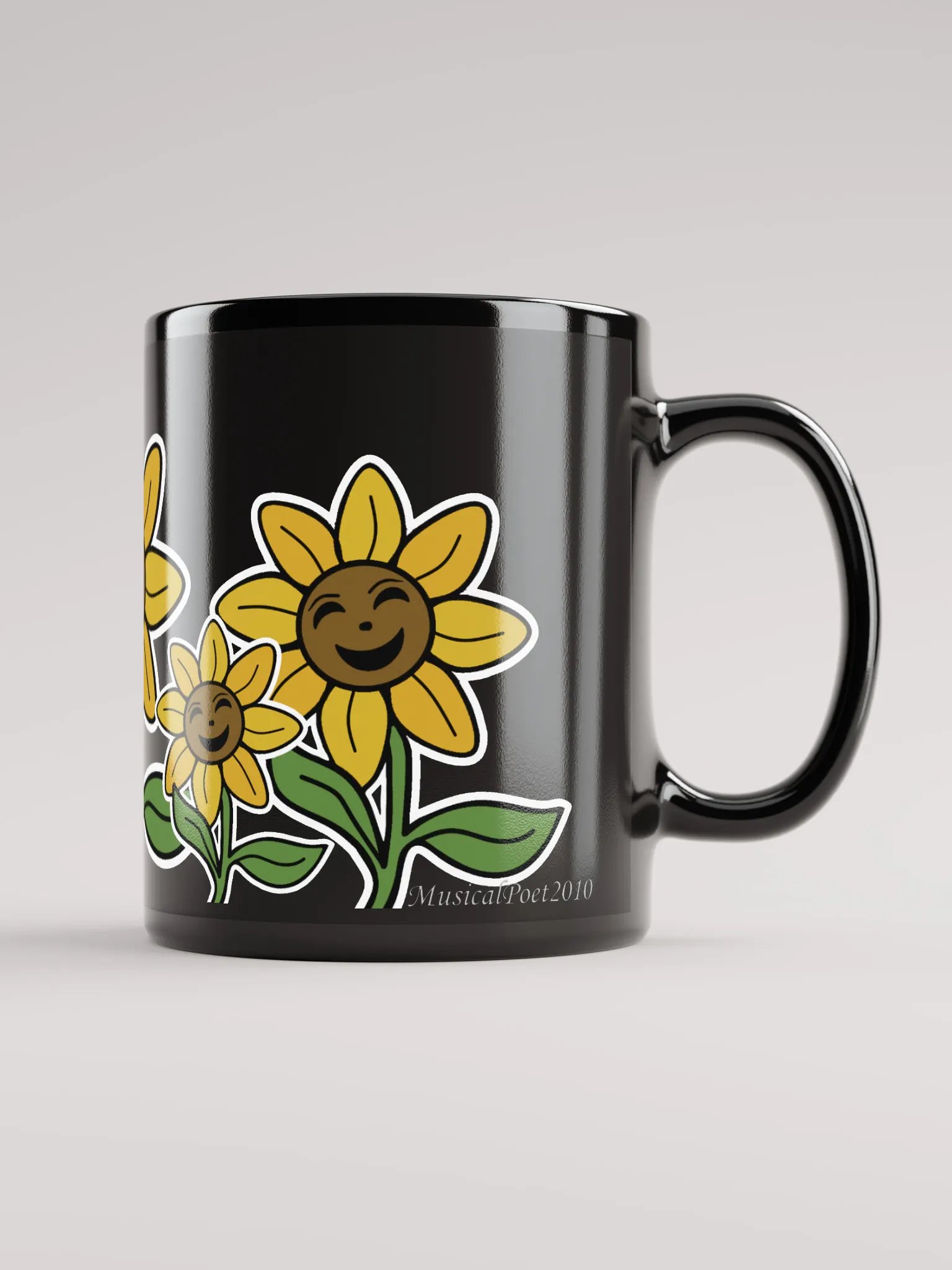 Sunflower Smiles Black Mug product image (1)