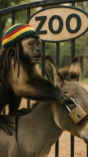 BREAKING JAHDONKEY OUT OF THE ZOO (GONE WRONG) 🪦🫏 #zoo #rasta #monkey #funny #ai