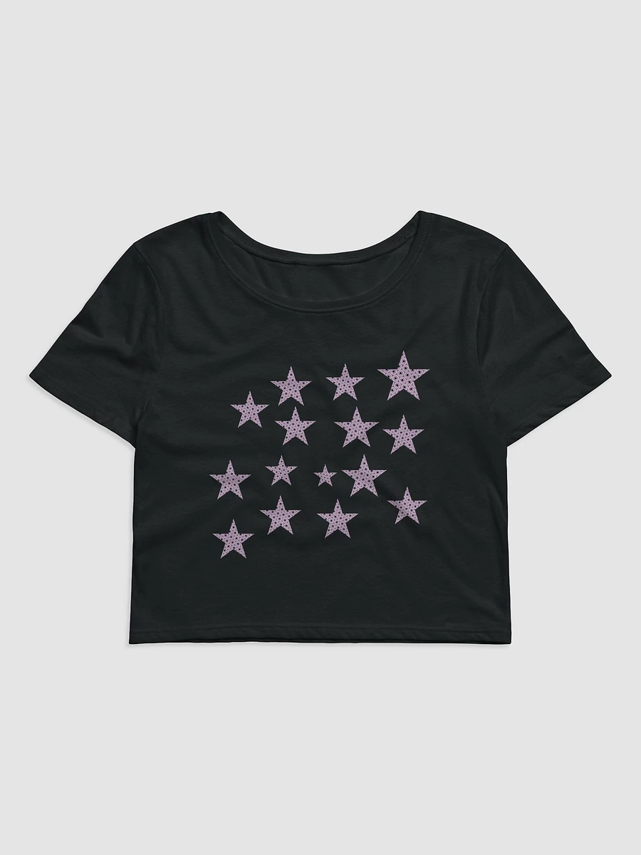 Abstract Pink Stars Ladies Cropped T Shirt product image (2)
