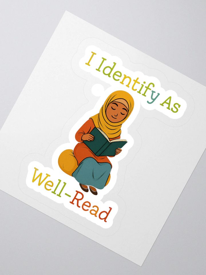 I Identify As Well-Read (Girl in Hijab Reading) Sticker product image (2)