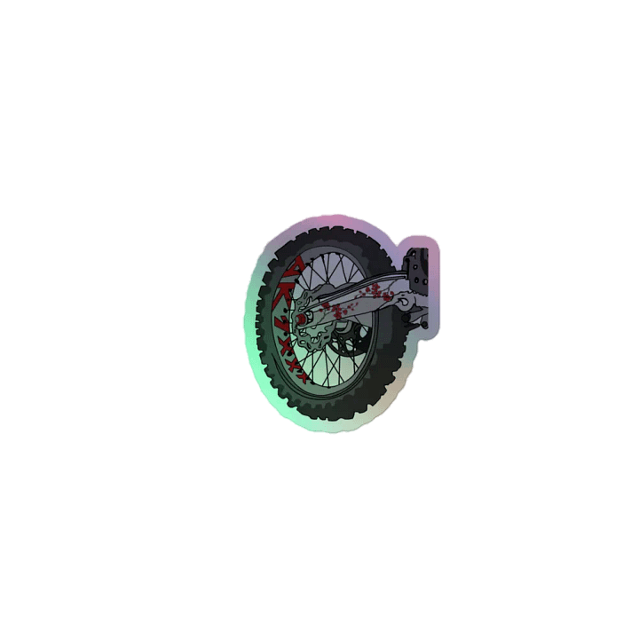 AK-1XXX Dirt bike rear wheel Holographic sticker product image (1)
