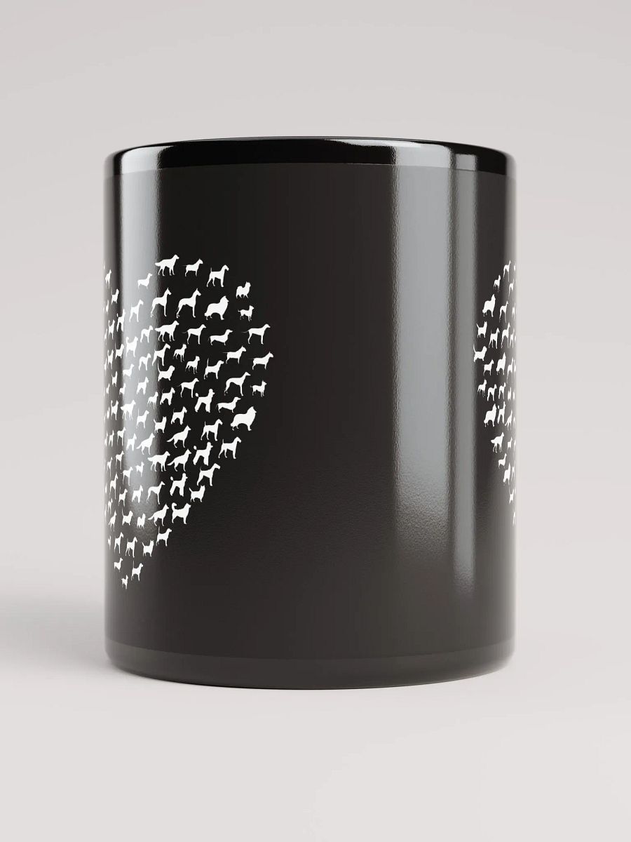 "heart made up of dogs" black glossy mug product image (4)