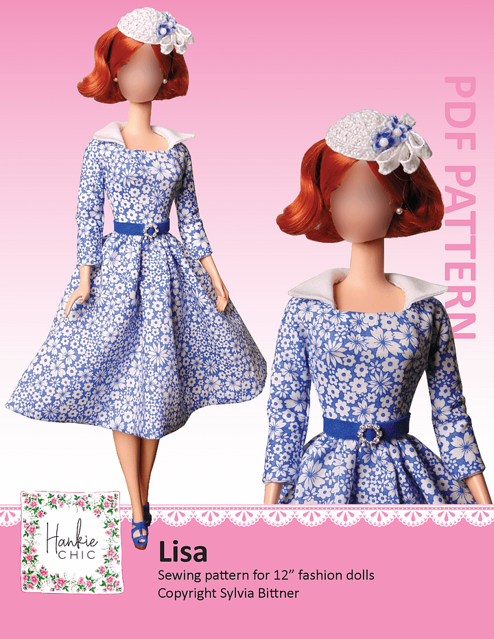 Lisa sewing pattern for 12" fashion dolls product image (1)