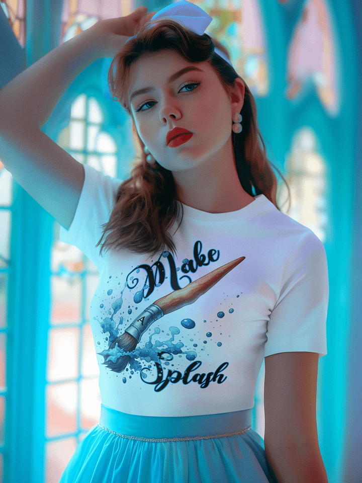 Make a Splash Paintbrush Ladies Tee product image (1)