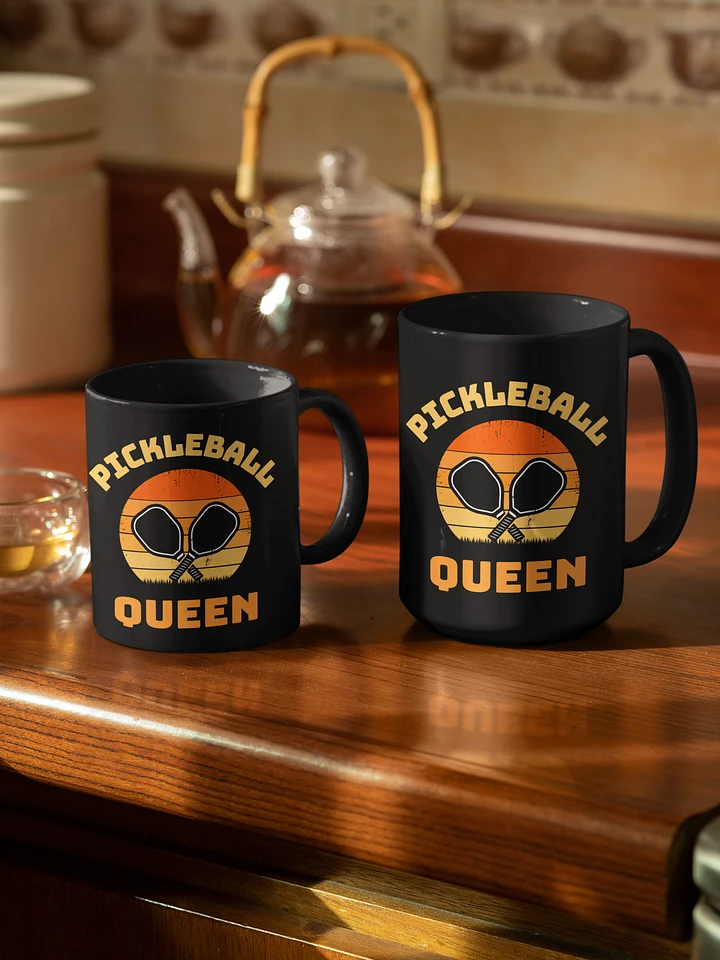 Pickleball Queen Black Glossy Mug product image (1)