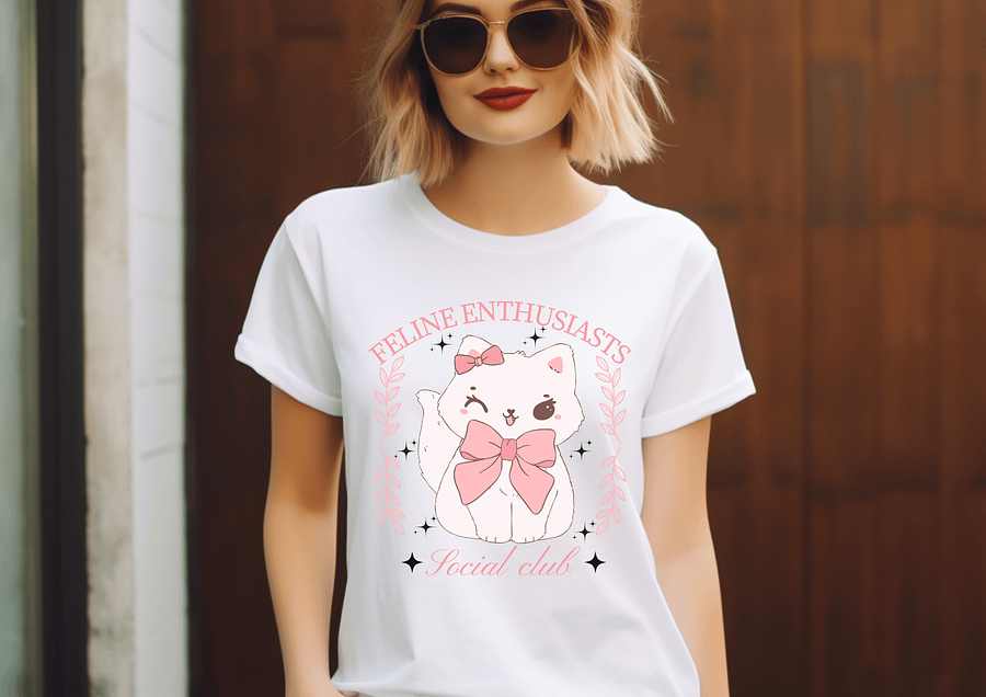 Feline Enthusiast Winking Cat T-Shirt product image (19)