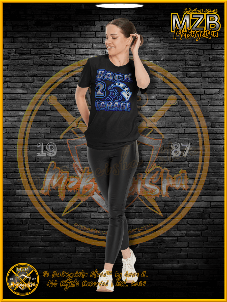 T-Shirt - MzBugeisha™ "Back 2 (To Thee) ---> Garage™" [V1] (blue-chill)" Comfort T-Shirt By Anna H. product image (5)