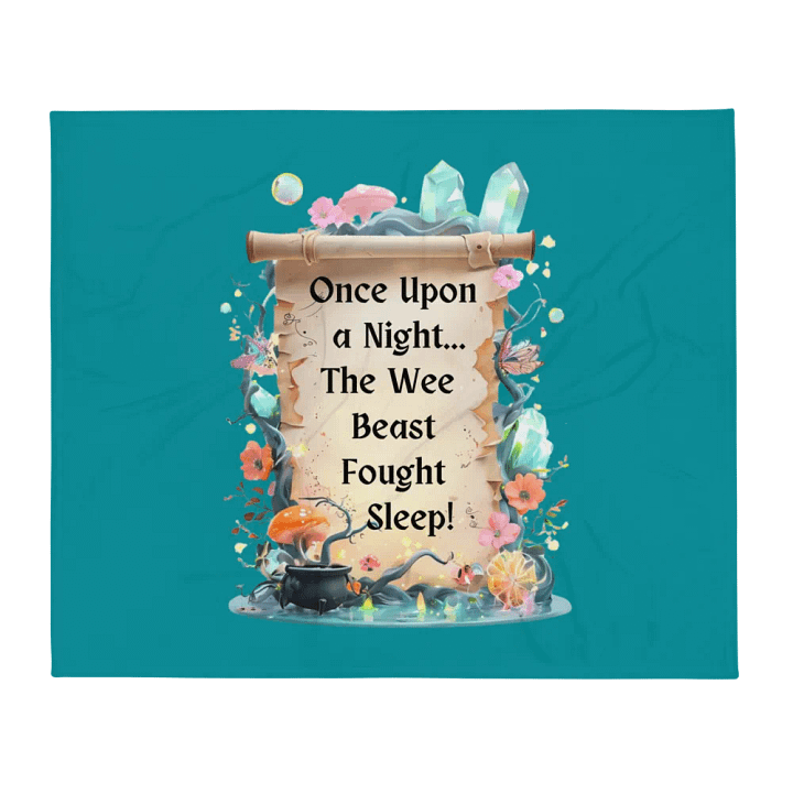 Funny Mom Throw Blanket – ‘Once Upon A Night… The Wee Beast Fought Sleep!’ Cozy Parenting Humor Blanket product image (2)