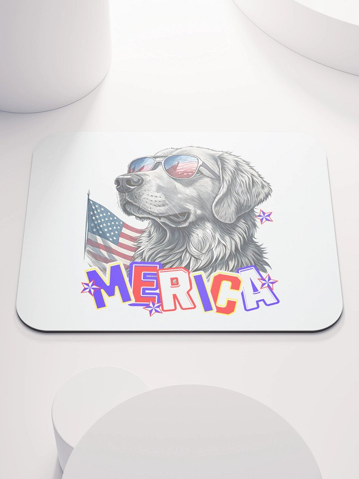Merica Golden Retriever Patriotic Pup Mouse Pad product image (1)