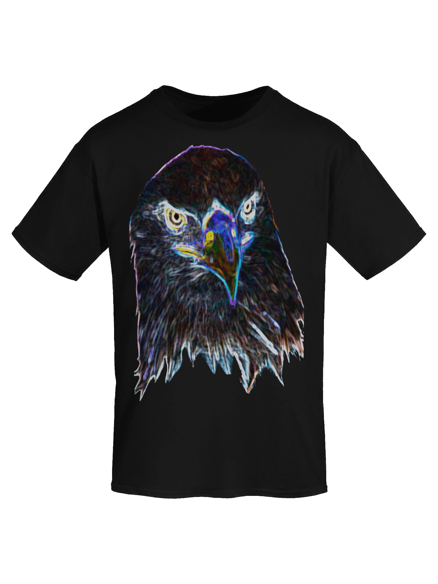 Psychedelic Neon Eagle Head Glowing Hawk T-Shirt Classic product image (7)