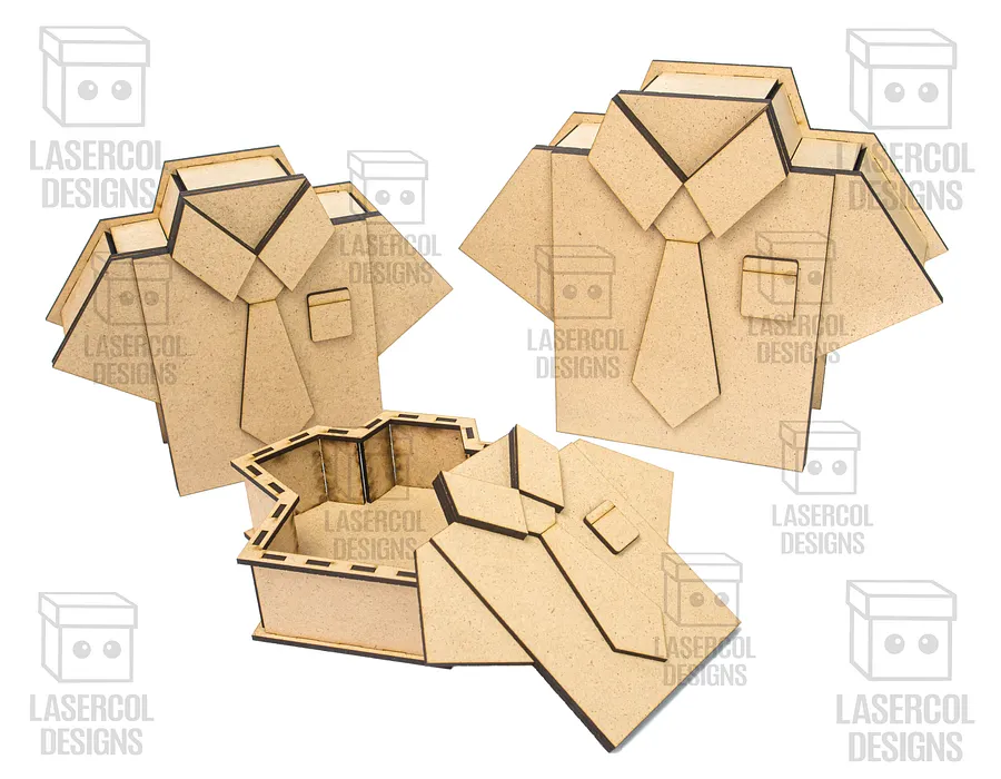 Shirt and Tie Box (3 Sizes) - Laser Cut Files product image (2)