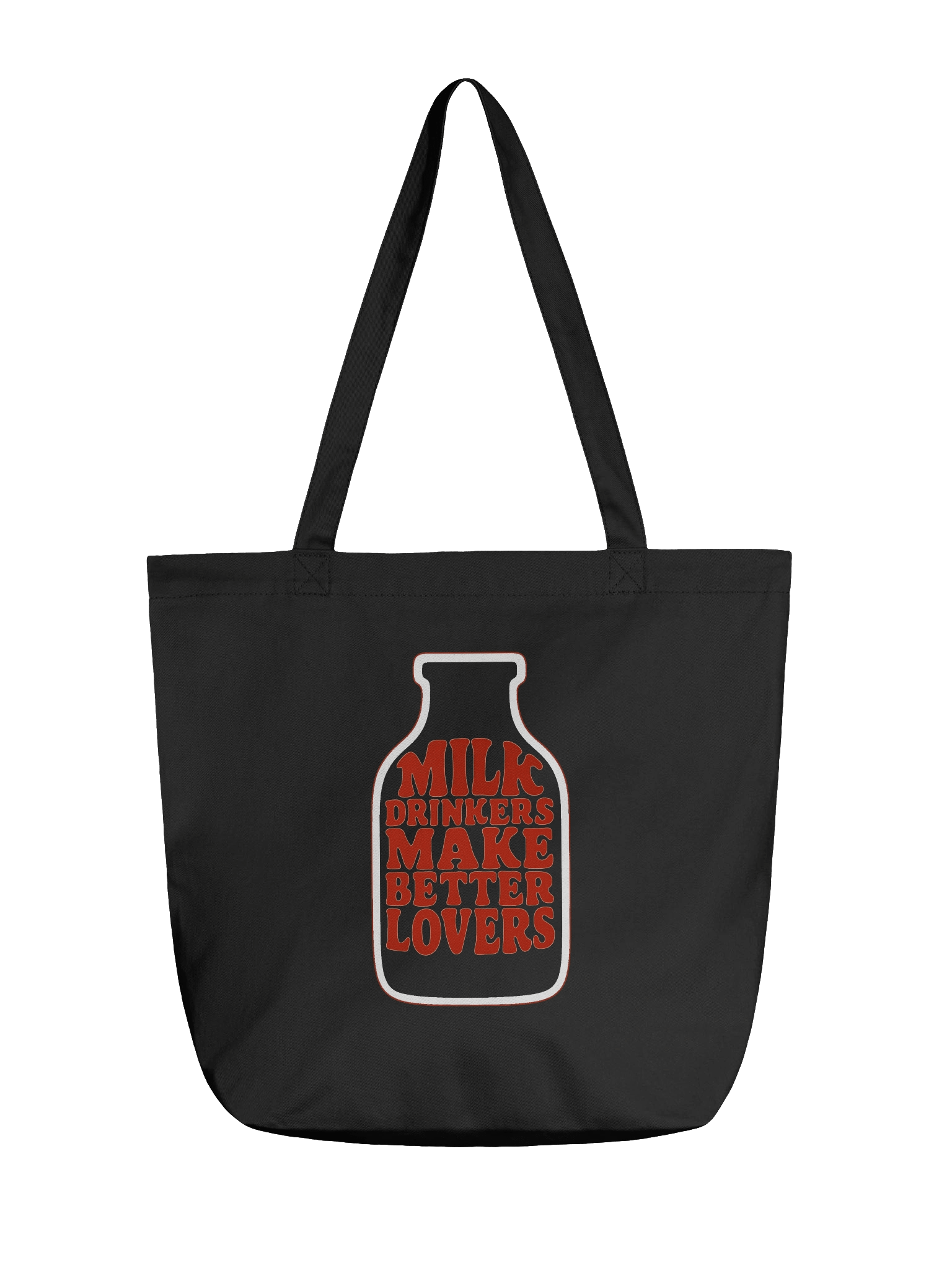 Milk Drinkers Make Better Lovers – Bold Bottle Print - Tote Bag no.3 – Exclusive M‑Art & Design Statement Wear product image (2)