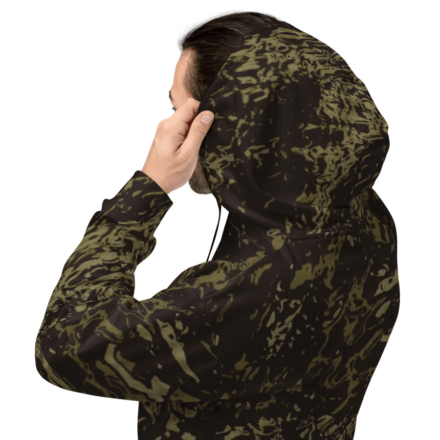 Abstract Brown and Black Marble Effect Unisex All Over Print Hoodie product image (5)