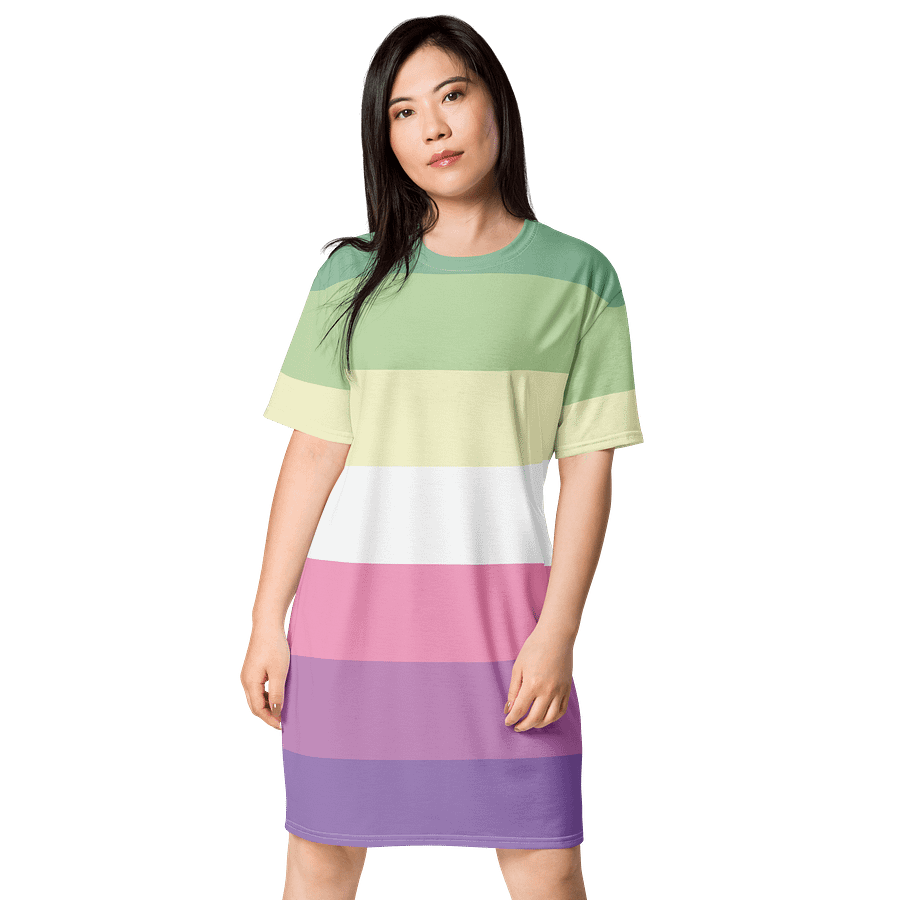 Genderfae Pride Flag T-shirt Dress product image (1)