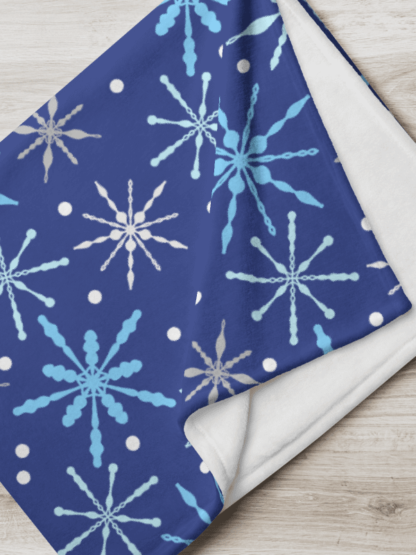 Snowflakes in Dark Blue Throw Blanket product image (1)