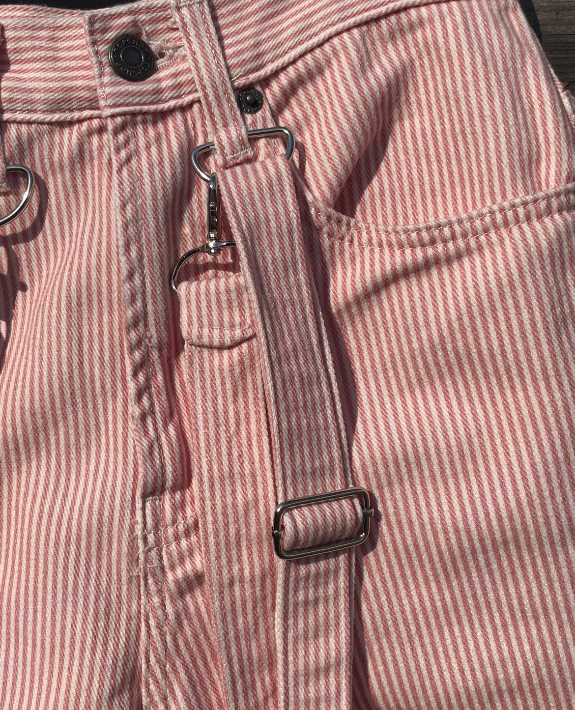 pink pinstripe shorts product image (4)