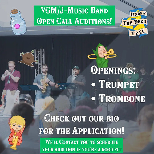 Do you play trumpet or trombone?
Love Video Game Music or J-Music?
Well you're in luck! We've got an opening for both trumpet...