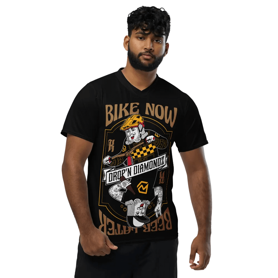 Bike Now, Beer Later All-Over Sports Jersey product image (1)