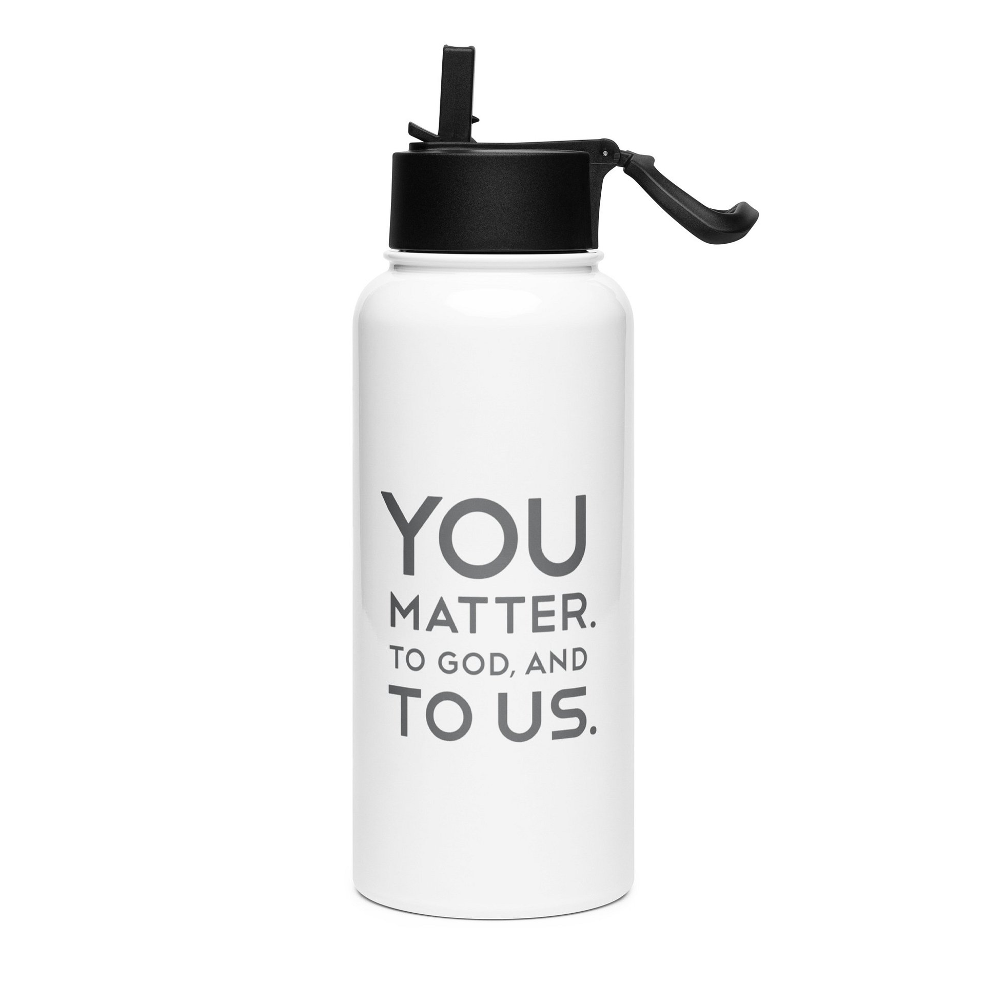 AUMC Logo and Mission Tag Stainless Steel Water Bottle with Straw Lid product image (3)