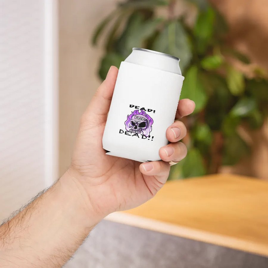 DEAD! Purple Flame Skull Can Cooler product image (6)