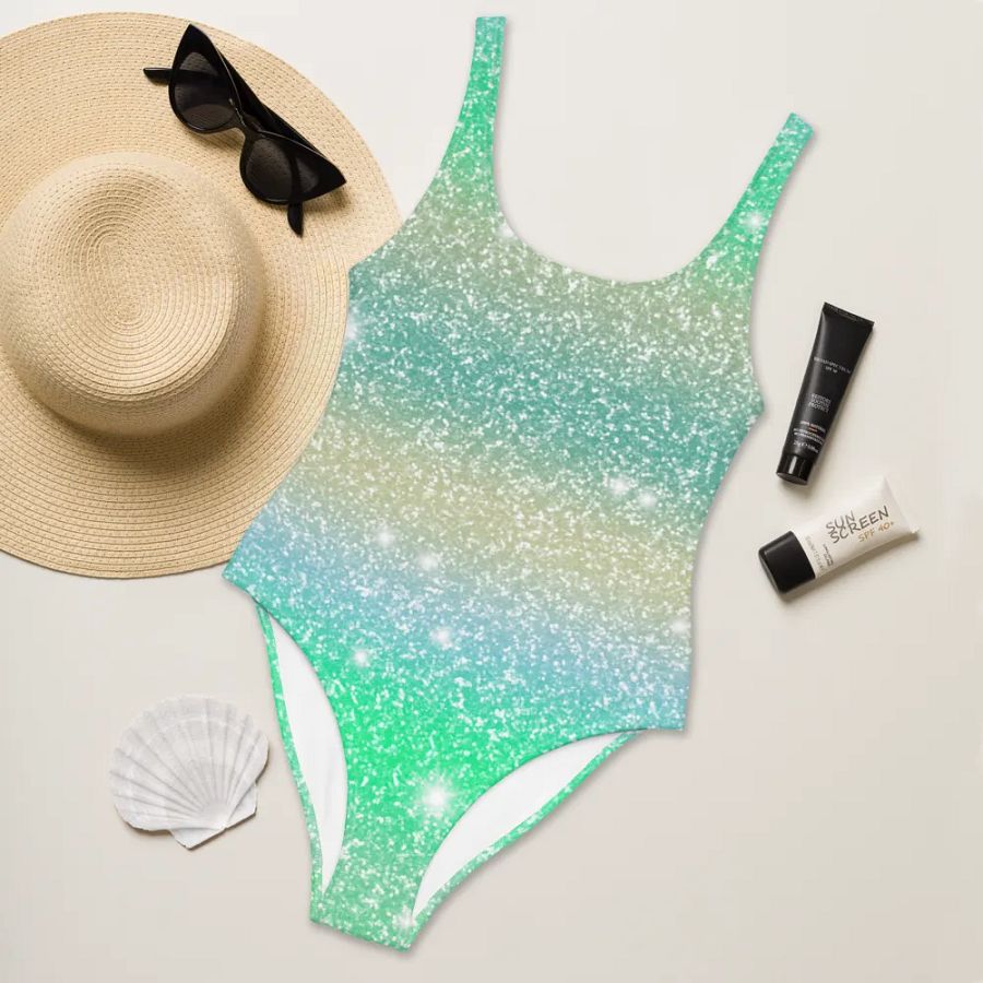 Glitter Unicorn Texture Design One Piece Swimsuit (2) product image (6)