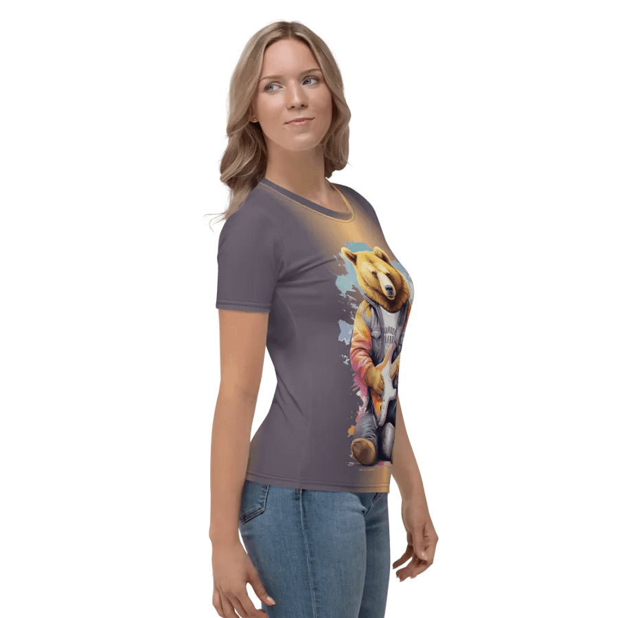 Bear Playing Guitar All Over Print T-shirt product image (5)